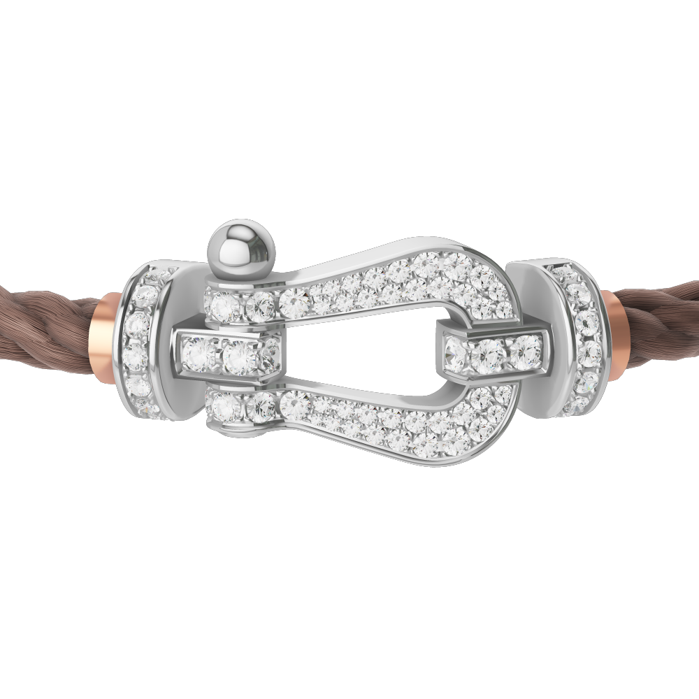 FORCE 10 BRACELET 18K WHITE GOLD AND DIAMONDS LARGE MODEL
