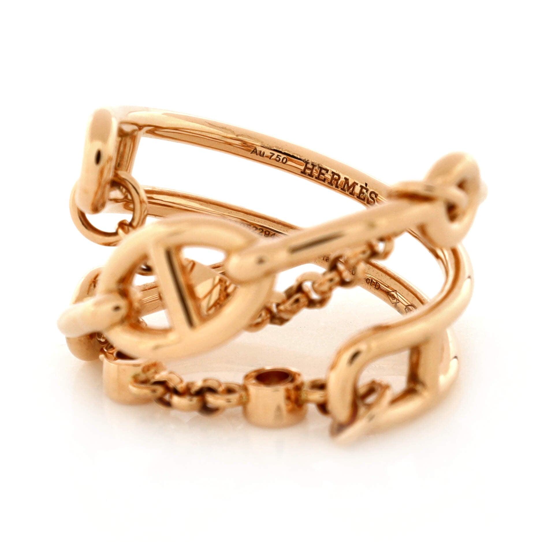 Chaine d'Ancre Chaos Ring 18K Rose Gold with Diamonds Medium