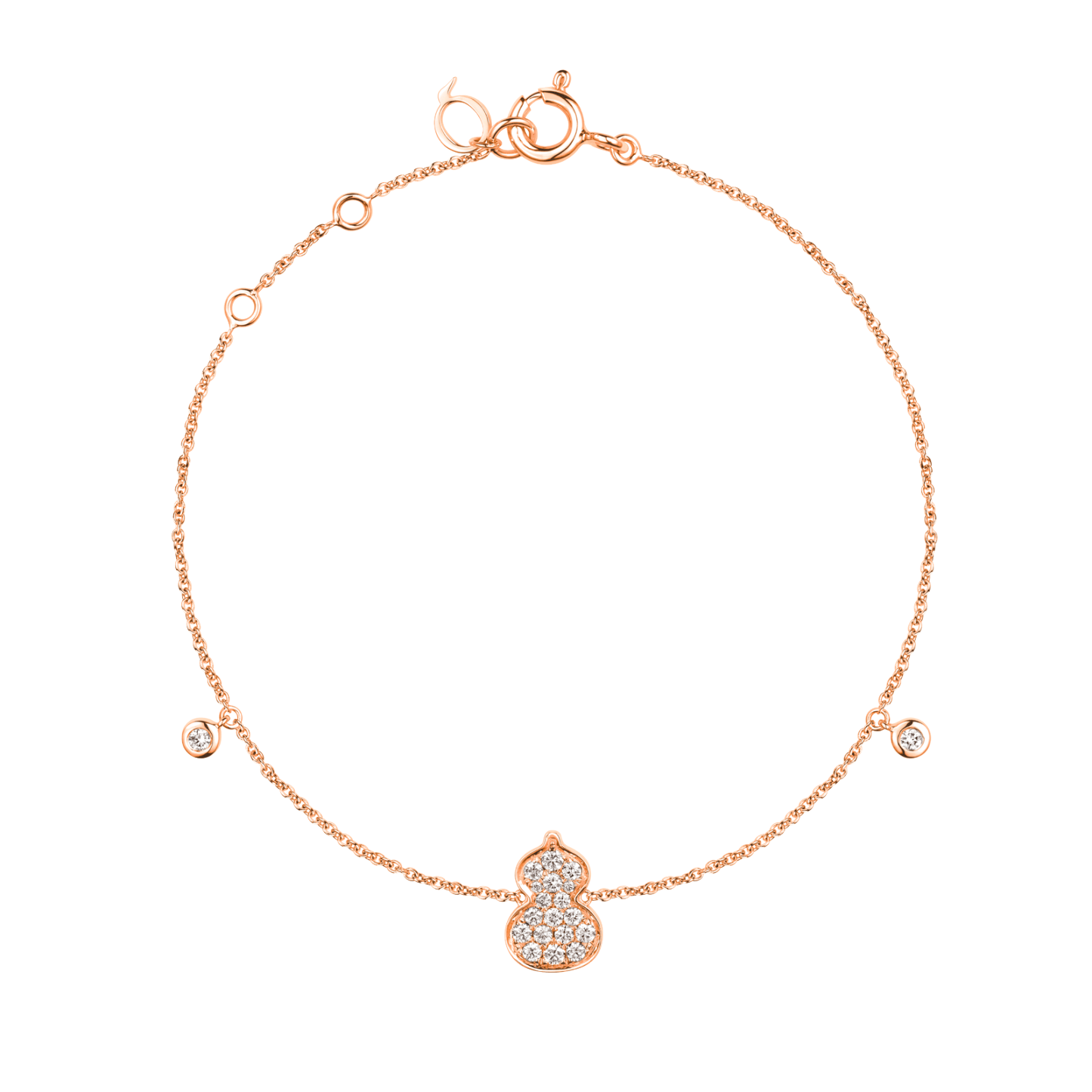 Petite Wulu bracelet in 18K rose gold with diamonds