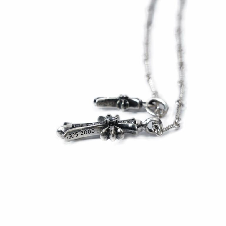 SMALL CROSS AND BABYFAT CHARM NECKLACE WITH DIAMONDS
