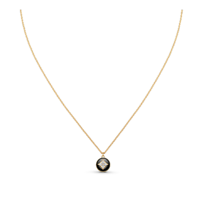 B Blossom Pendant, Yellow Gold, White Gold, Onyx And Diamonds