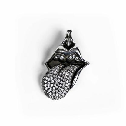 ROLLING STONES TONGUE & LIP PENDANT WITH DIAMOND