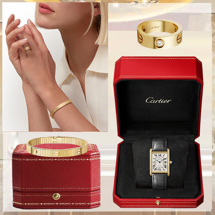 3‑PIECE CARTHTTIER- TANK YELLOW GOLD LOVE & DIAMONDS 