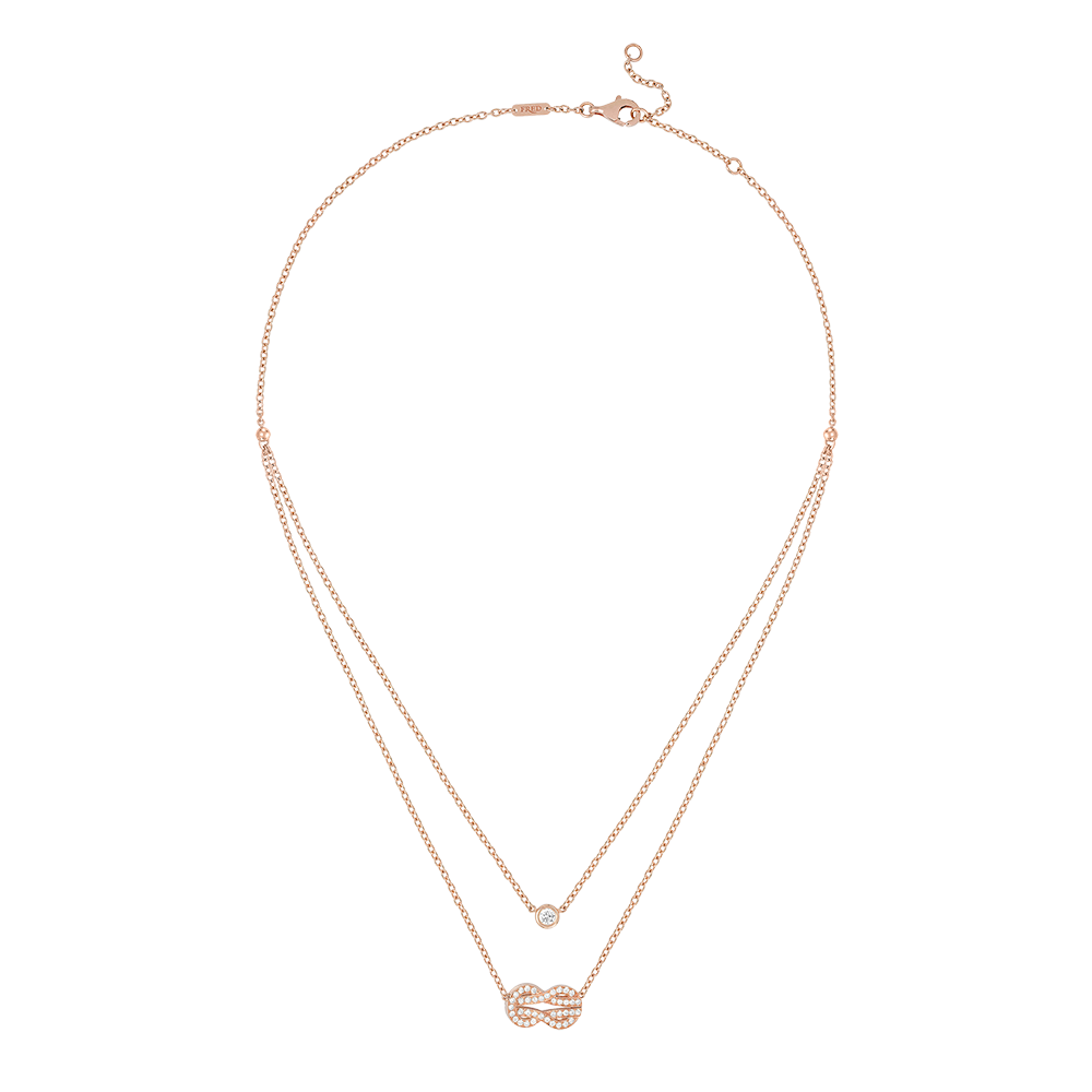CHANCE INFINIE NECKLACE 18K PINK GOLD AND DIAMONDS MEDIUM MODEL