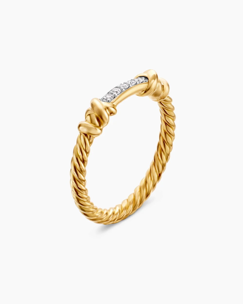 Petite Helena Wrap Band Ring 18K Yellow Gold with Diamonds