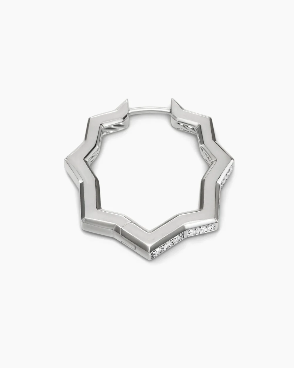 Zig Zag Stax™ Hoop Earrings Sterling Silver with Diamonds