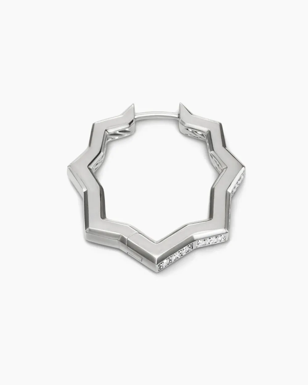 Zig Zag Stax™ Hoop Earrings Sterling Silver with Diamonds