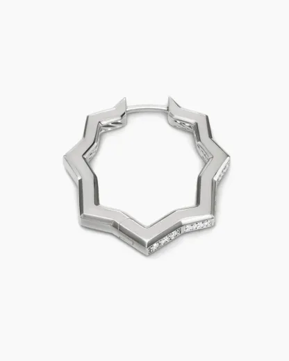 Zig Zag Stax™ Hoop Earrings Sterling Silver with Diamonds