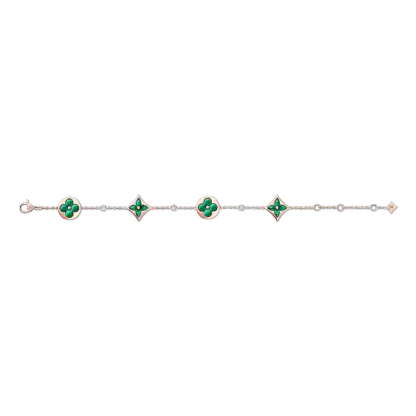 Color Blossom Bb Multi-Motif Bracelet, Pink Gold, Malachite And Diamonds