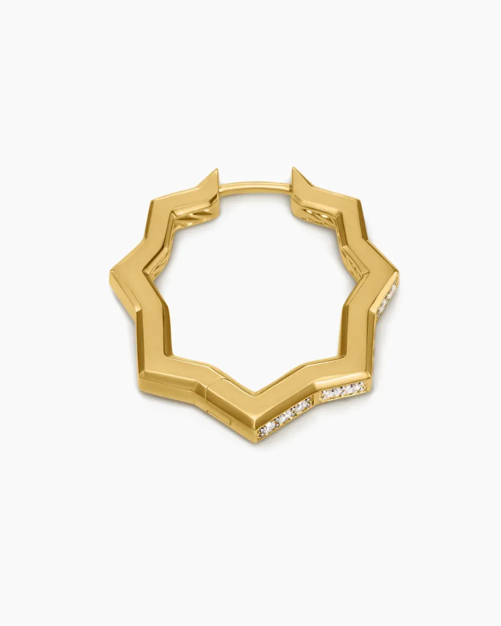 Zig Zag Stax™ Hoop Earrings 18K Yellow Gold with Diamonds