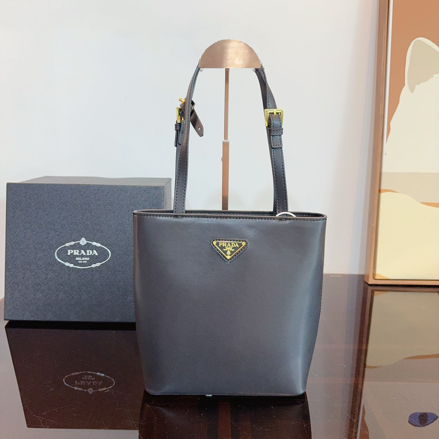 Saffiano Leather Prada Panier Bag