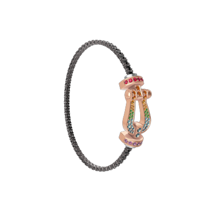 FORCE 10 BRACELET 18K PINK GOLD AND COLORED STONES LARGE MODEL