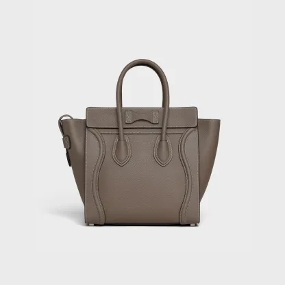Micro Luggage handbag in drummed calfskin