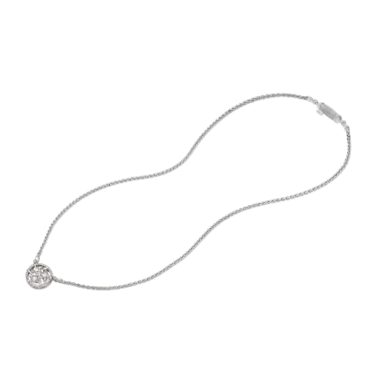 RAMAGE WHITE GOLD PENDANT WITH LEAF-MODELED BORDERS