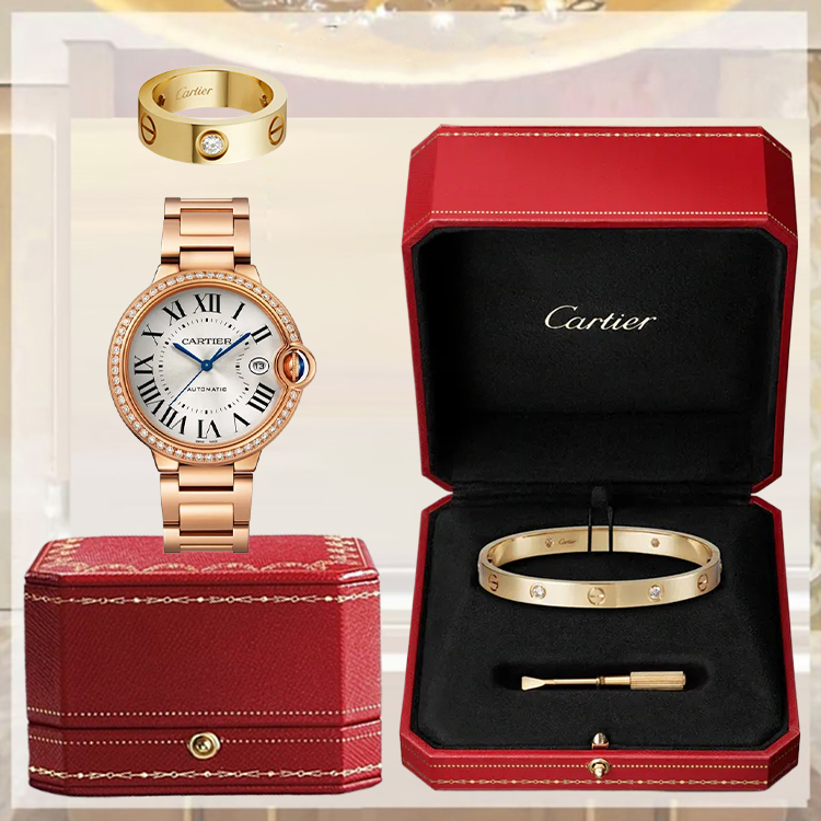 3‑Piece Carthttier Stack –Ballon Bleu, Yellow Gold, Diamonds