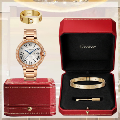 3‑Piece Carthttier Stack –Ballon Bleu, Yellow Gold, Diamonds