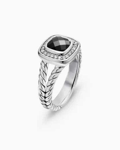 Petite Albion® Ring Sterling Silver with Black Onyx and Diamonds