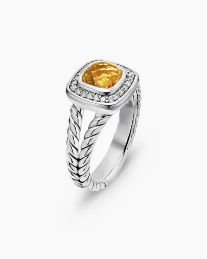 Petite Albion® Ring Sterling Silver with Citrine and Diamonds