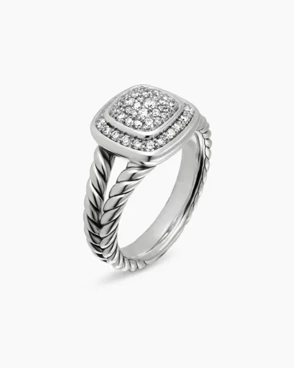 Petite Albion® Ring Sterling Silver with Pavé Diamonds