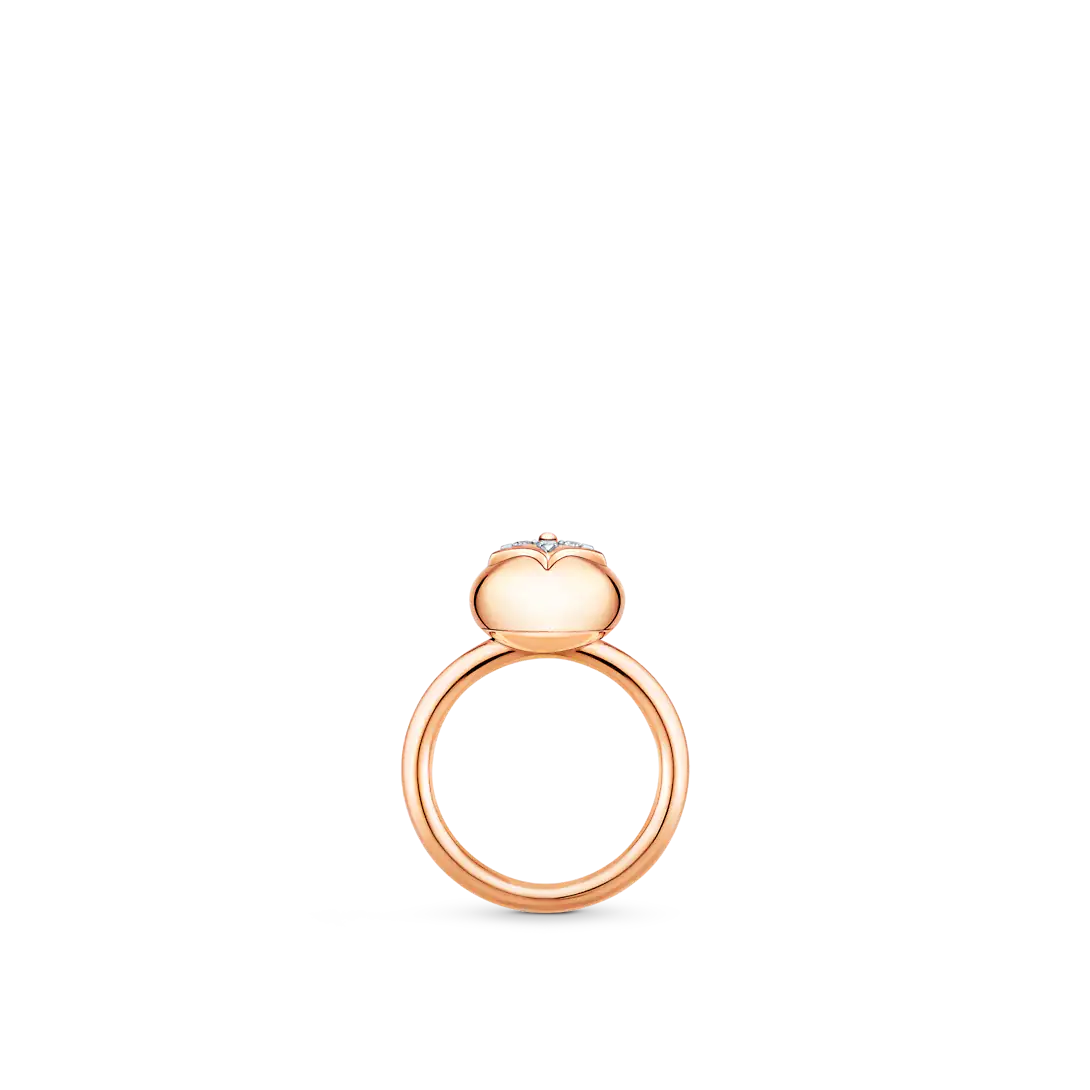 Color Blossom Ring, Pink Gold, White Gold And Diamonds