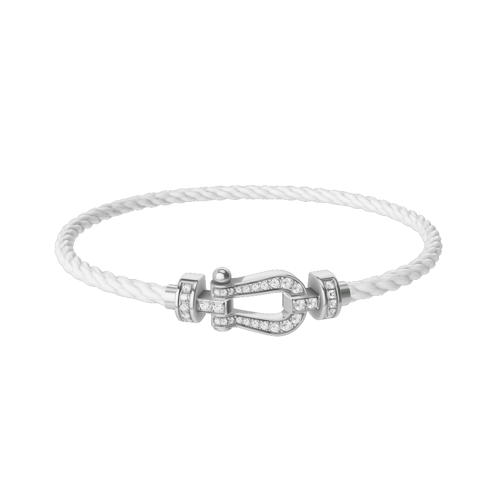 FORCE 10 BRACELET 18K WHITE GOLD AND DIAMONDS MEDIUM MODEL