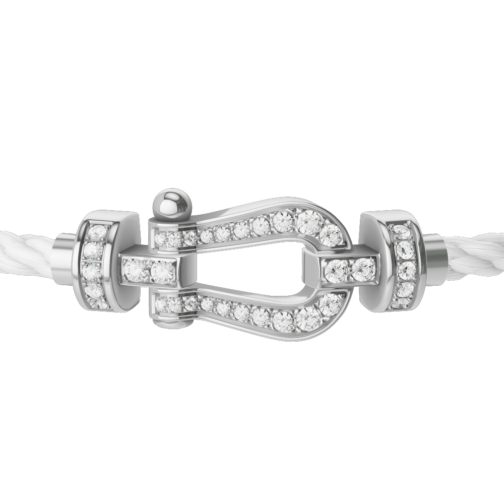 FORCE 10 BRACELET 18K WHITE GOLD AND DIAMONDS MEDIUM MODEL