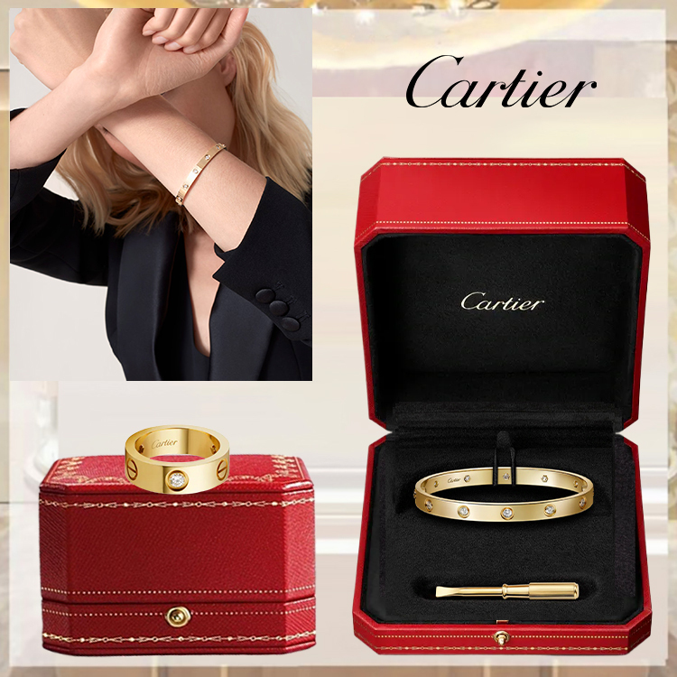 LOVE BRACELET, CLASSIC MODEL,10 DIAMONDS & LOVE RING, CLASSIC MODEL, 3 DIAMONDS