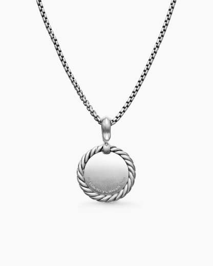 [Copy]Initial Charm Necklace Sterling Silver with Diamond O