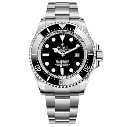 Deepsea Black Dial Oyster Steel Men's Watch 126660-0001