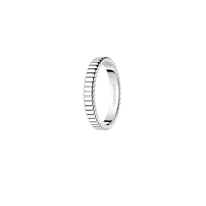 GROSGRAIN WHITE GOLD WEDDING BAND