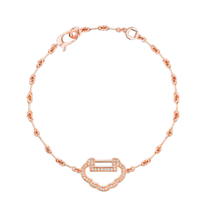 Small Yu Yi bracelet in 18K rose gold with diamonds