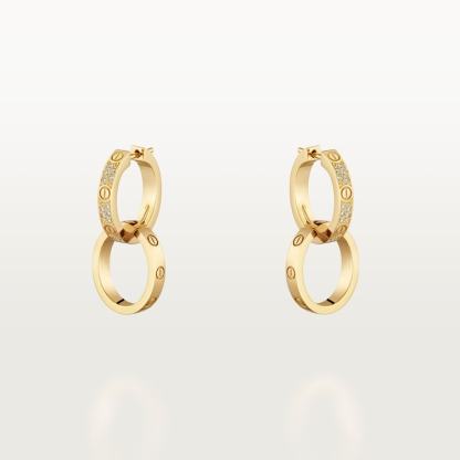 LOVE EARRINGS, MULTIWEAR, HALF-PAVED