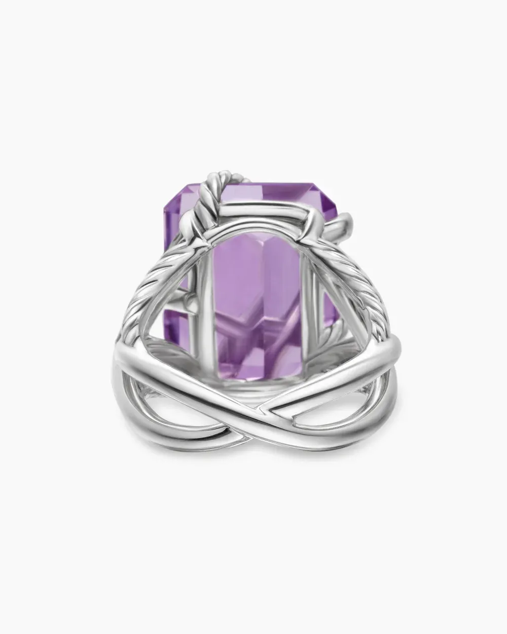 Cable Wrap Ring Sterling Silver with Lavender Amethyst and Diamonds