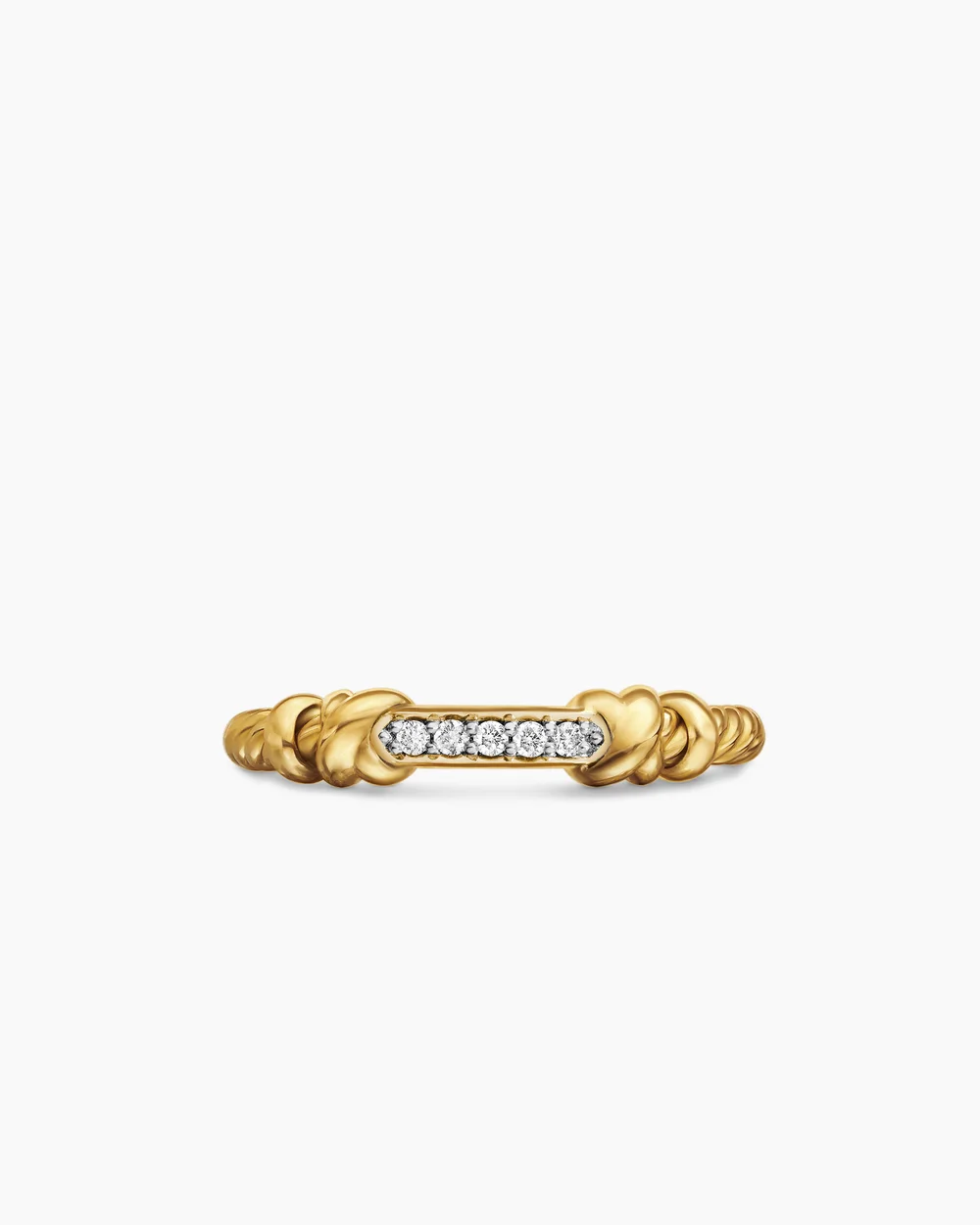Petite Helena Wrap Band Ring 18K Yellow Gold with Diamonds