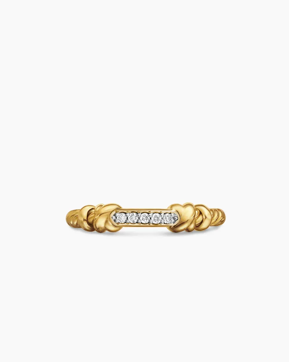 Petite Helena Wrap Band Ring 18K Yellow Gold with Diamonds