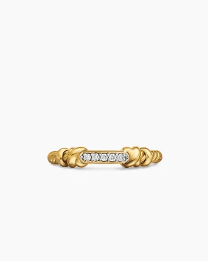 Petite Helena Wrap Band Ring 18K Yellow Gold with Diamonds