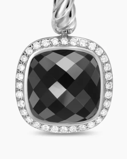 Albion® Drop Earrings Sterling Silver with Black Onyx and Diamonds