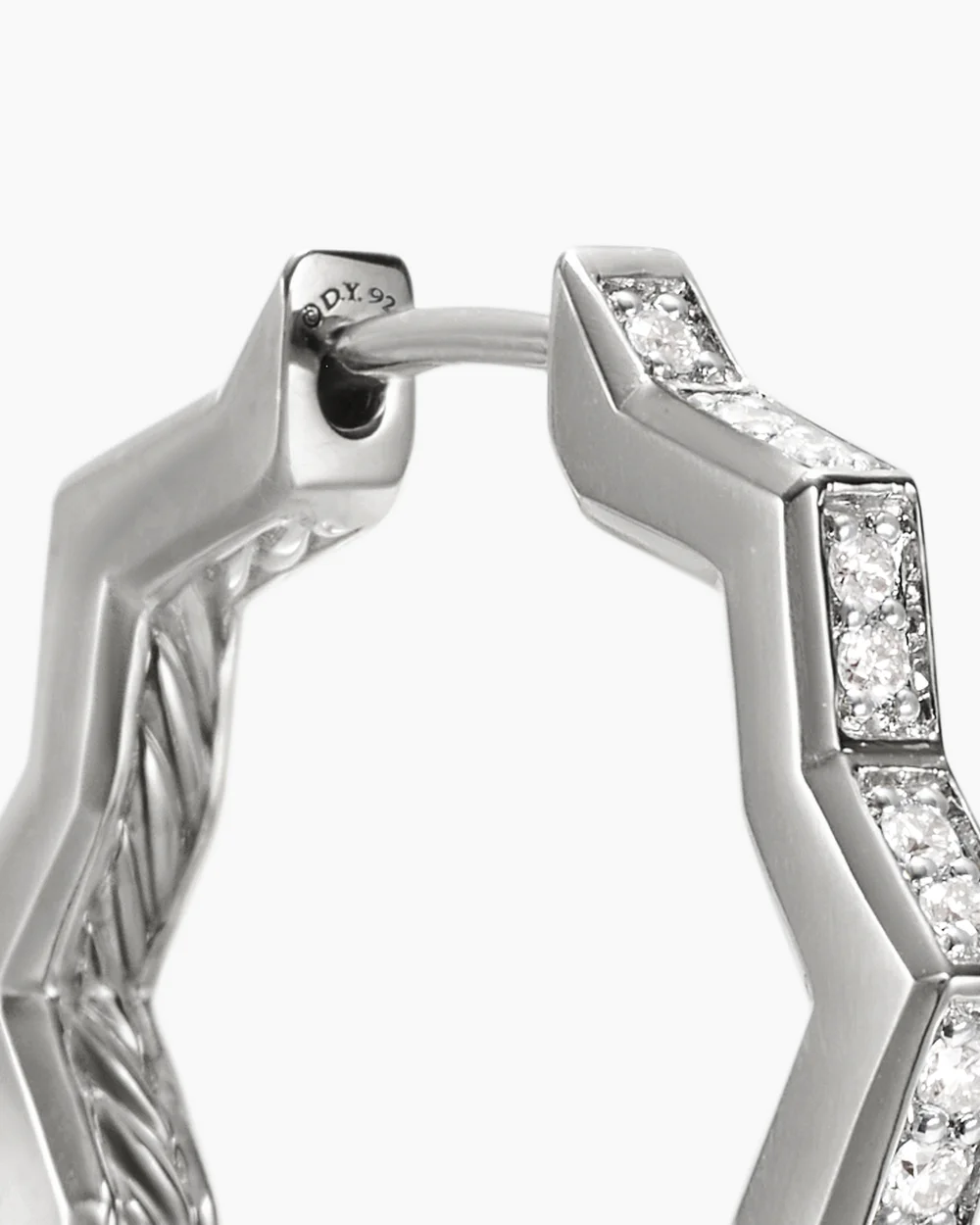 Zig Zag Stax™ Hoop Earrings Sterling Silver with Diamonds