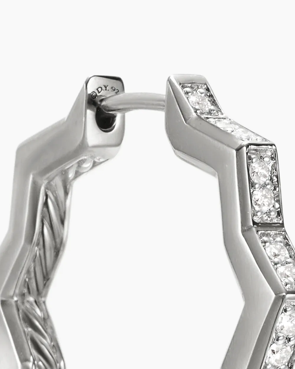 Zig Zag Stax™ Hoop Earrings Sterling Silver with Diamonds