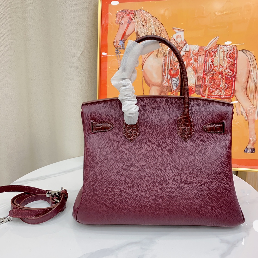 Herthtmes Togo Matte Alligator Birkin Touch 25/30 Gold