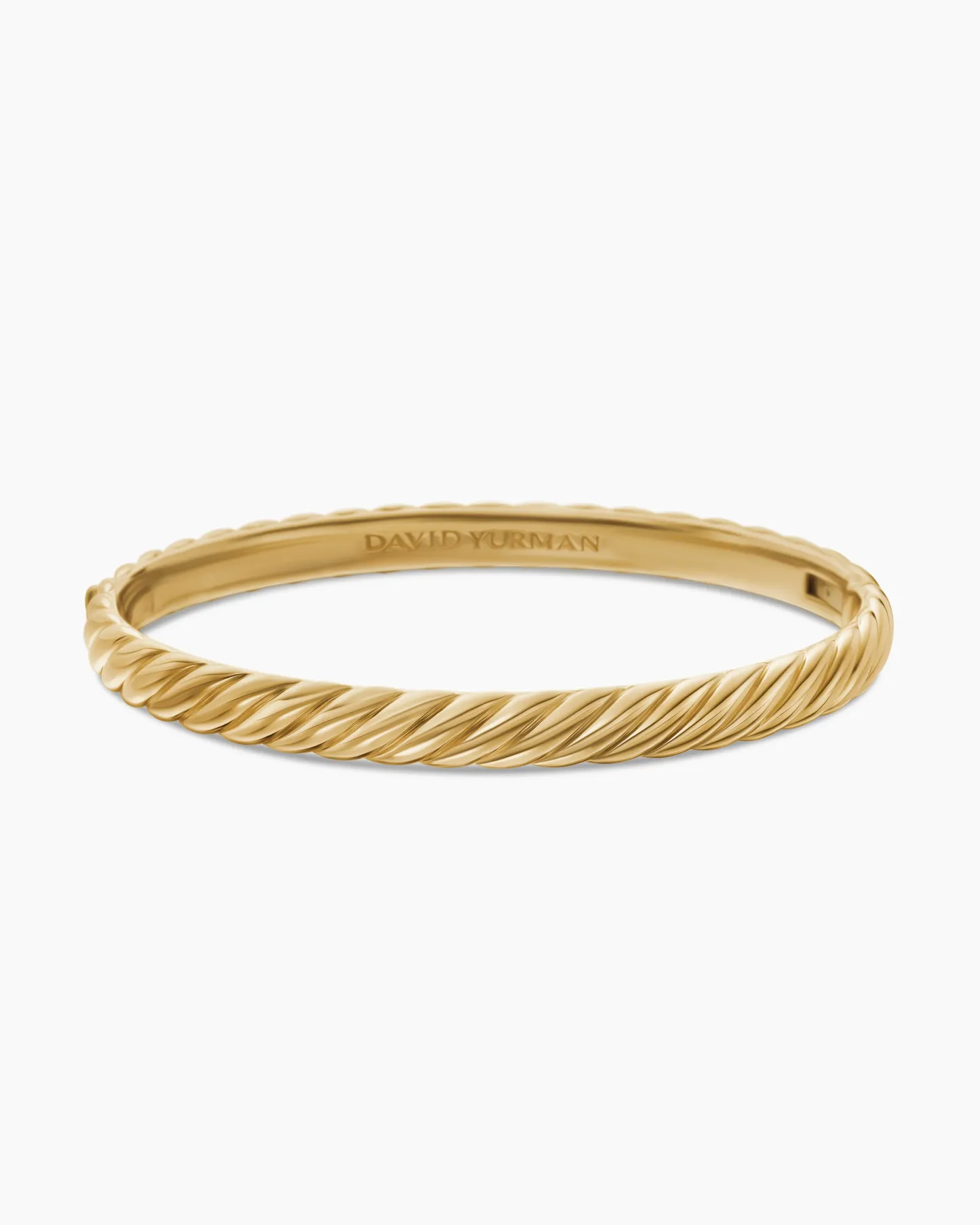 Sculpted Cable Bangle Bracelet 18K Yellow Gold, 6.2mm