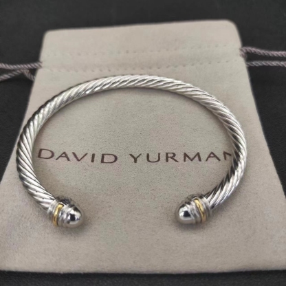 Classic Cable Bracelet Sterling Silver with 18K Yellow Gold, 5mm