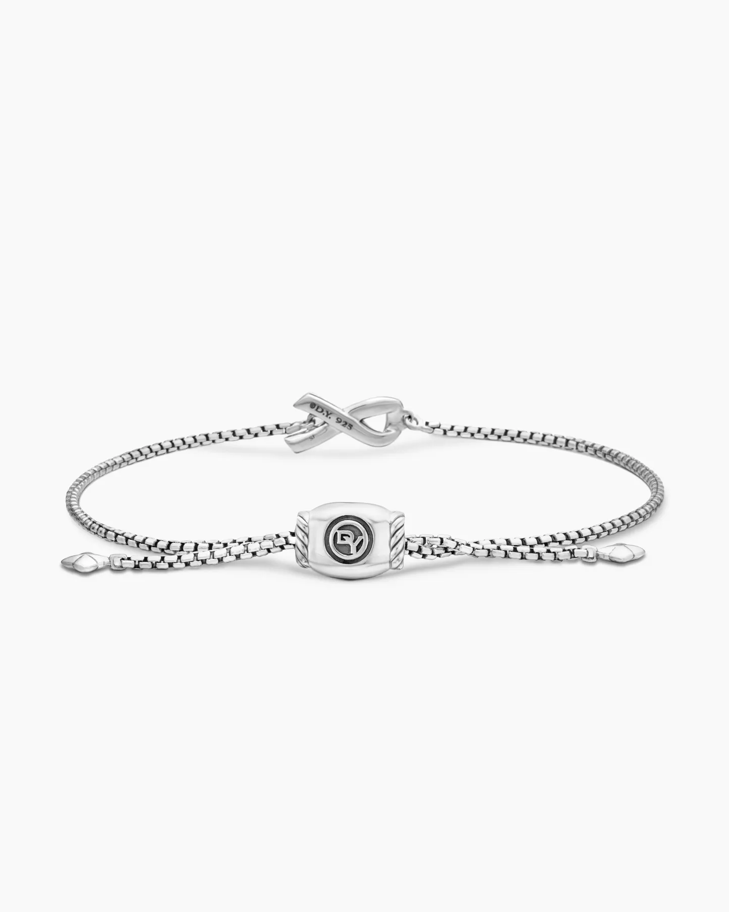 Cable Collectibles® Ribbon Chain Bracelet Sterling Silver with Pavé Pink Sapphires