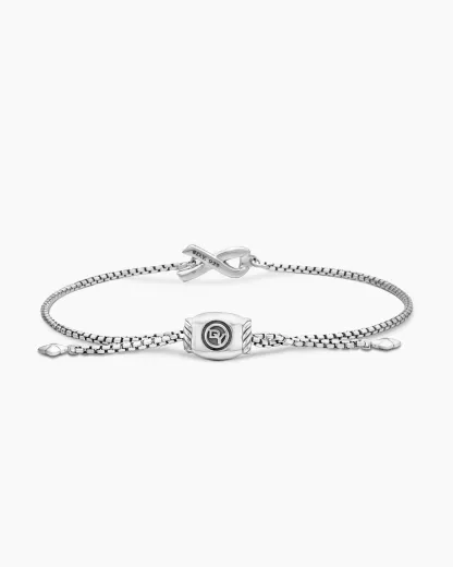 Cable Collectibles® Ribbon Chain Bracelet Sterling Silver with Pavé Pink Sapphires