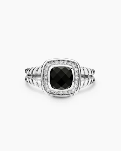 Petite Albion® Ring Sterling Silver with Black Onyx and Diamonds