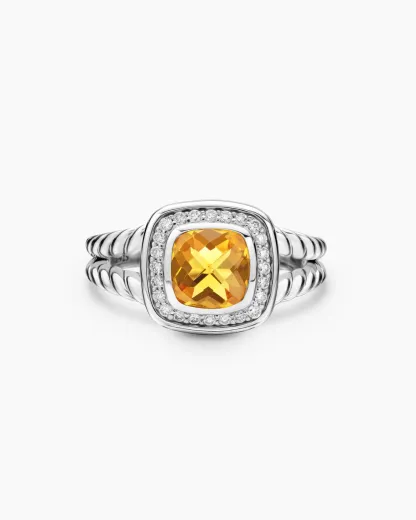 Petite Albion® Ring Sterling Silver with Citrine and Diamonds