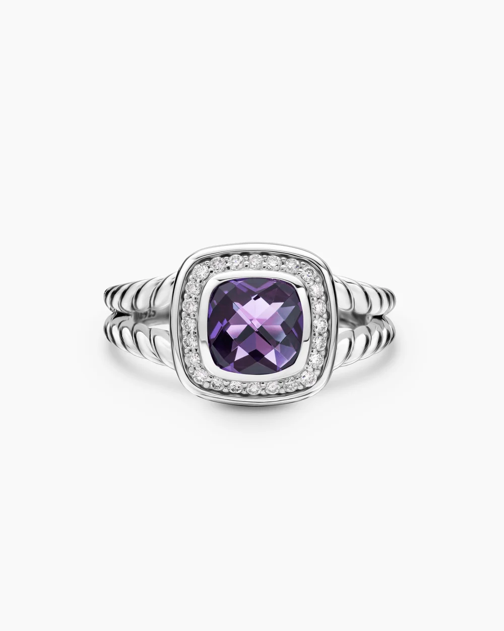 Petite Albion® Ring Sterling Silver with Amethyst and Diamonds