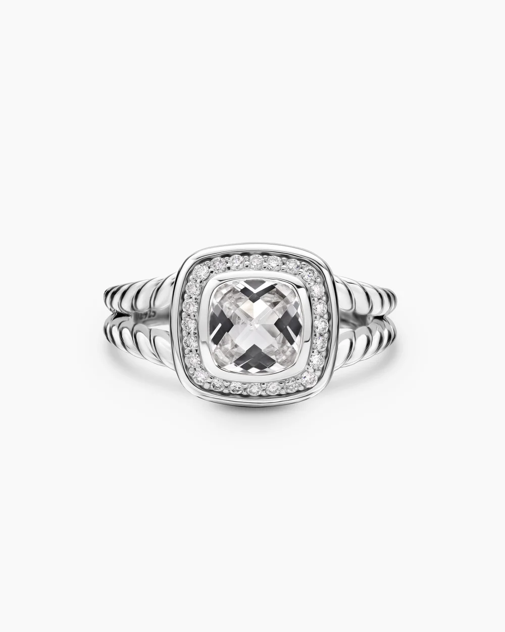Petite Albion® Ring Sterling Silver with White Topaz and Diamonds