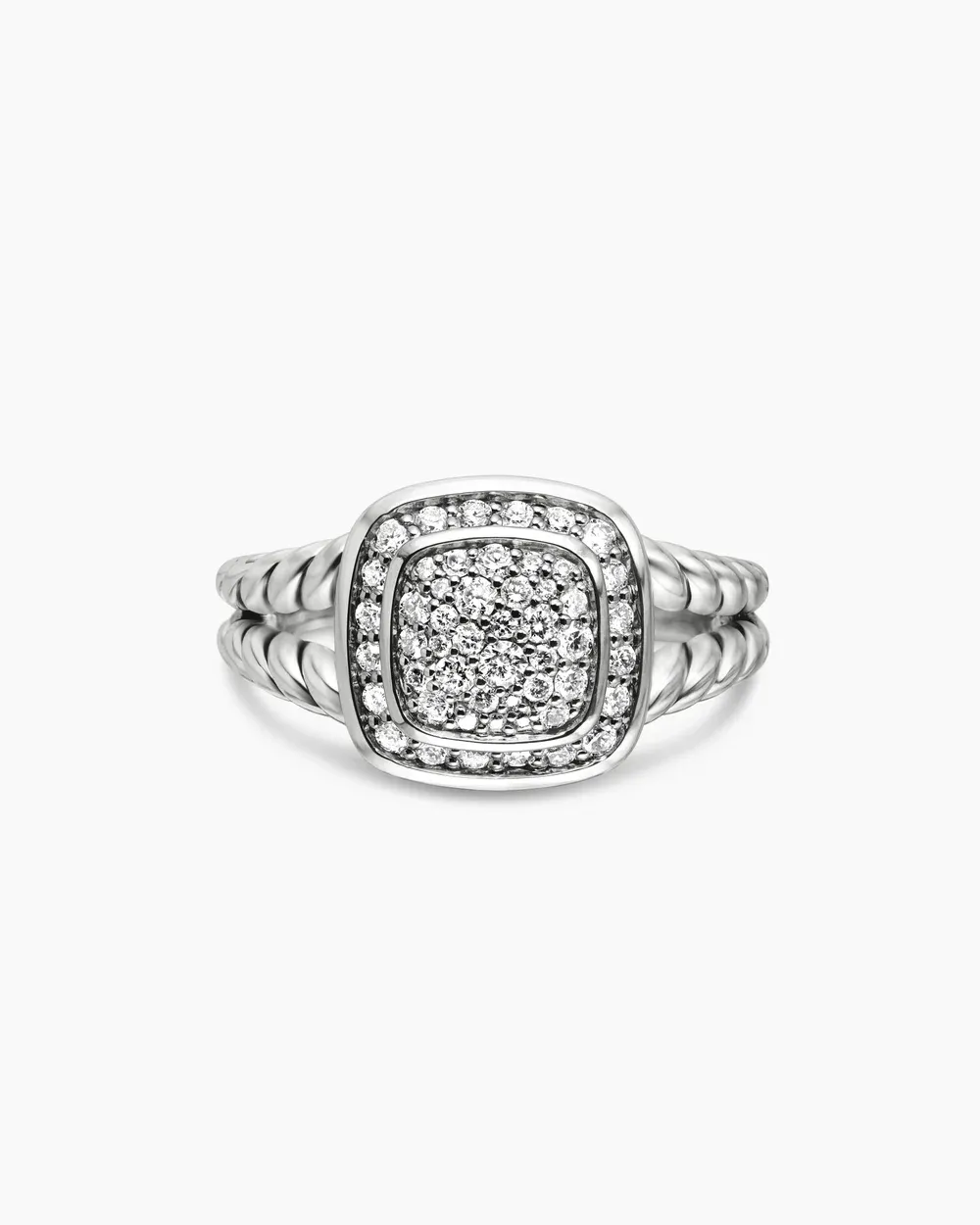 Petite Albion® Ring Sterling Silver with Pavé Diamonds
