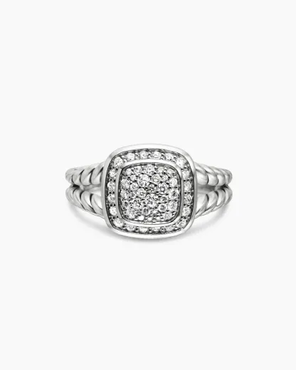 Petite Albion® Ring Sterling Silver with Pavé Diamonds